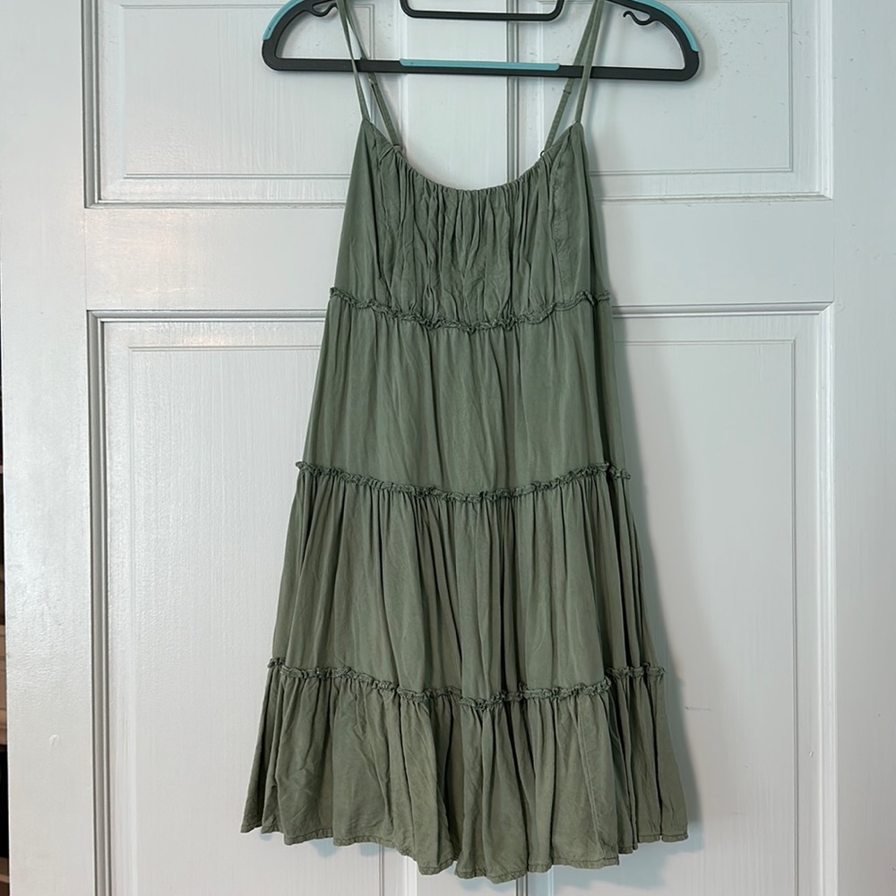 Women’s Aeropostale Green Babydoll Tiered Dress